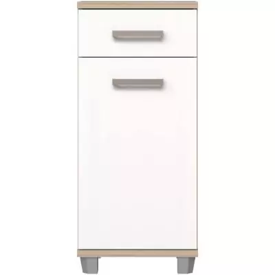 Meuble bas de salle de bain 90,8 x 34,8 x 40,2 cm - Blanc / Chene Sonoma