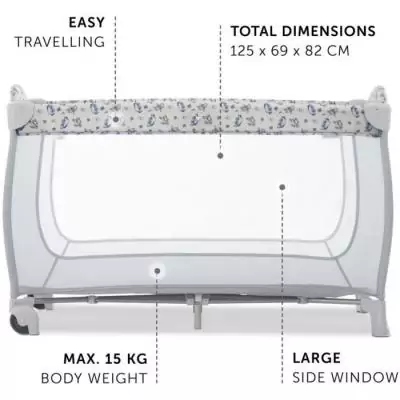 Lit de voyage - HAUCK - SLEEP N PLAY GO PLUS - 60 x 120 cm - Des la naissance - Pliable - Roulettes - Pooh Exploring