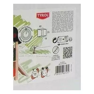 Accessoire rongeur - TYROL - Aire de jeux - 40 x 18 x 25 cm - Tunnel 3 cm, cachette, grimpe, souris