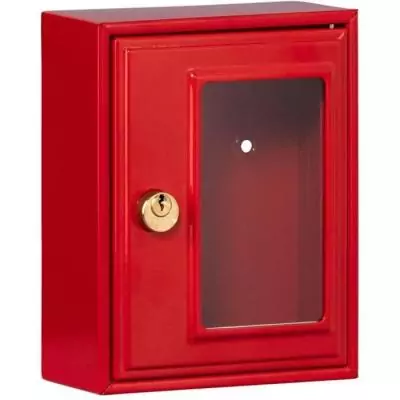 Boîte d'urgence - BURG-WÄCHTER - Modele 6161 - 167 x 130 x 64 mm - Marteau inclus - Métal rouge