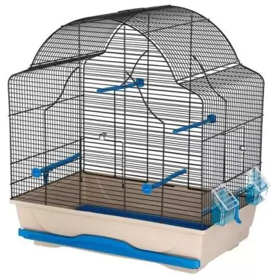 Cage pour oiseaux - KERBL - Daisy - 56 x 36,5 x 62 cm - Beige et bleu