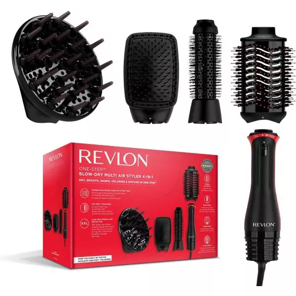 Multistyler 4-en-1 - REVLON - RVDR5373E - Pour cheveux texturés - 4 températures - Noir