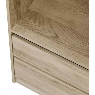 Dressing - Décor Chene - 2 tiroirs - 2 étageres - 1 tringle - L50 x P57 x H200 cm