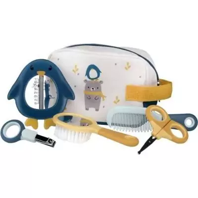 BEBECONFORT Trousse de toilette complete pour bébé, 5 accessoires, Sweet Artic