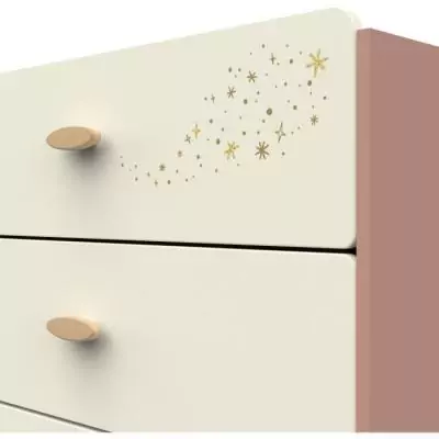 Commode SUZIE - 3 tiroirs - Couleur Chene et Abricot - L86,9 x P39,6 x H88,5 cm - DEMEYERE Commode SUZIE - 3 tiroirs - Couleur Chene et Abricot - L86,9 x P39,6 x H88,5 cm - DEMEYERE