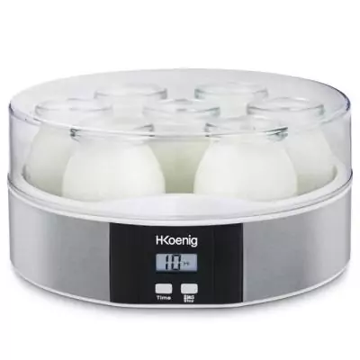 Yaourtiere HKoeNIG - ELY70 - Capacité 7 pots de 160ml - Programmable jusqu'a 15h - 15W