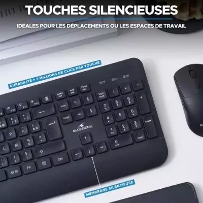 Clavier sans fil - Touches creusées ergonomiques - BLUESTORK - Office R2 - AZERTY