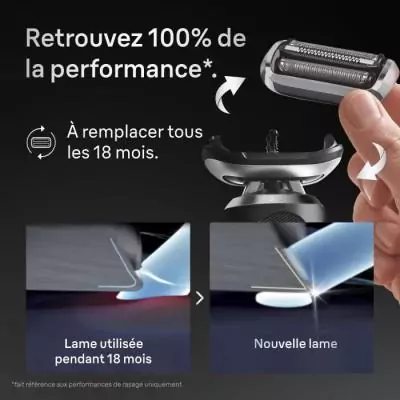 Tete de rasoir BRAUN Series 7 - 3 lames flexibles - Tete flexible a 360° - 100 % fabriqué en Allemagne