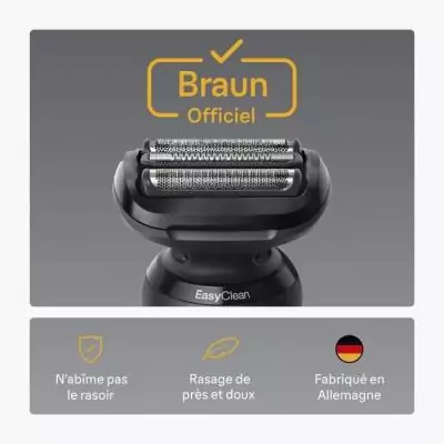 Tete de rasoir BRAUN Series 5 & 6 - 3 lames flexibles - 100 % fabriqué en Allemagne