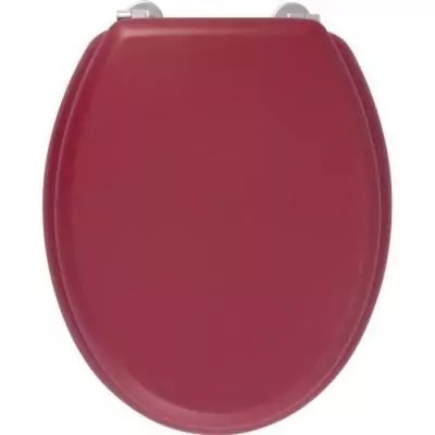 GELCO DESIGN Abattant WC Dolce - Charnieres inox - Bois moulé - Rouge cardinal