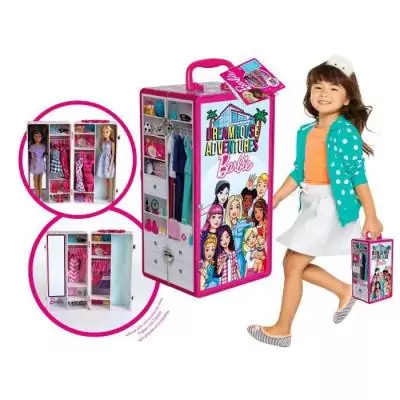 Mallette Armoire Barbie - Klein - Pour Vetements et Accessoires de Poupées - Rose et Multicolore Mallette Armoire Barbie - Klein - Pour Vetements et Accessoires de Poupées - Rose et Multicolore