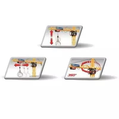Grue filoguidée 120cm - DICKIE TOYS - Travaux publics - Tourne a 350° - Accessoires inclus