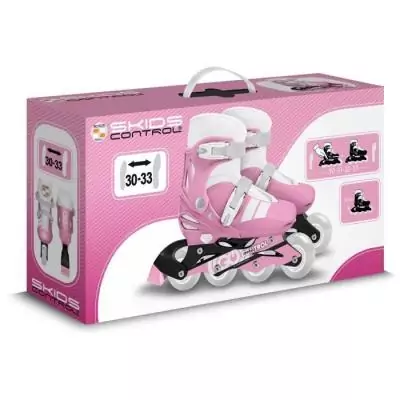Patins en ligne ajustable - STAMP - SKIDS CONTROL - Taille 30-33 - Rose