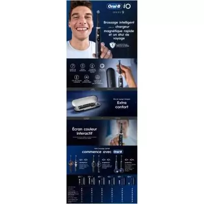 Brosse a dents électrique connectée - ORAL-B -iO 9 XMAS Edition - Noir - Mouvement oscillo-rotatif Brosse a dents électrique connectée - ORAL-B -iO 9 XMAS Edition - Noir - Mouvement oscillo-rotatif