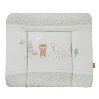 Matelas a langer - ROBA - WOODLAND BUDDIES - 85 x 75 cm - Bords réhaussés - Vert pastel motif animaux