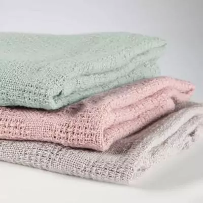 Couverture bébé - ROBA - LIL PLANET - 80 x 80 cm - Coton biologique - Pois éponge - Vert givré