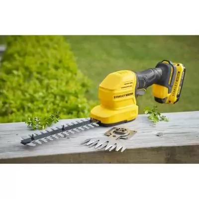 Taille-haie et cisaille a gazon sans fil + batterie 2Ah + chargeur - Stanley Fatmax - STCSS20D1-QW - 18V - Lames interchangeable