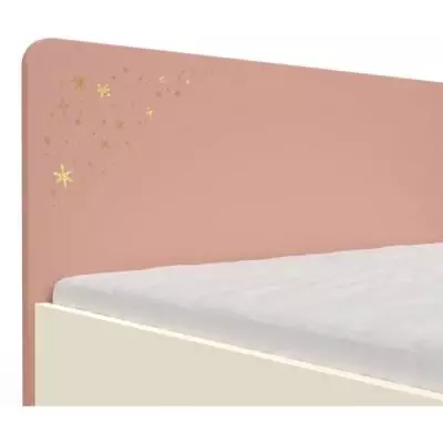 Ensemble Lit et table de chevet - SUZIE - 90 x 190 cm - Chene / Abricot - DEMEYERE Ensemble Lit et table de chevet - SUZIE - 90 x 190 cm - Chene / Abricot - DEMEYERE