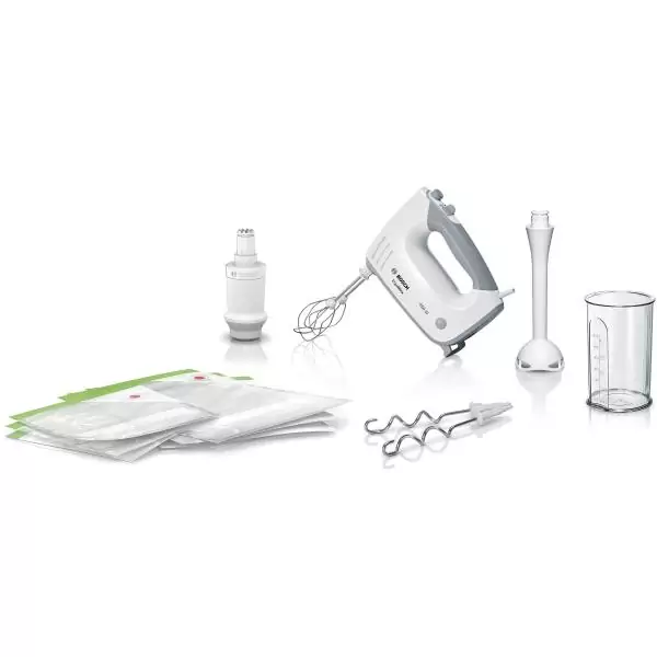 Batteur électrique - BOSCH - MFQ364V0 ErgoMixx - 450 W - 5 vitesses + turbo - Blanc / Gris