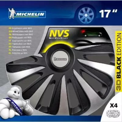 MICHELIN Enjoliveur 17 NVS 3D par 4 en boîte Noir MICHELIN Enjoliveur 17 NVS 3D par 4 en boîte Noir