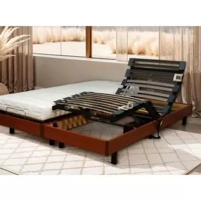 Ensemble relaxation Matelas + Sommier 2x80x200cm MERIDA - Cerisier - 14 cm - Ferme