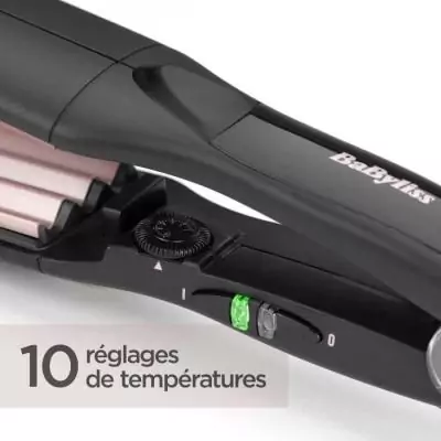 Fer a gaufrer - BABYLISS 2165CE - Plaques larges de 35 mm - 10 températures - Embouts thermorésistants