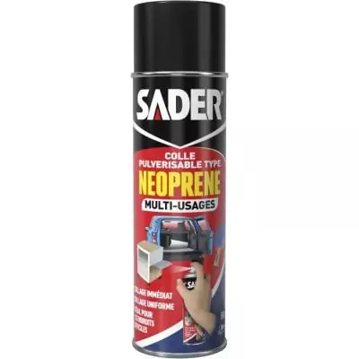 Colle aérosol néoprene multi-usages - SADER - Extra forte - Tous matériaux - Prise immédiate - Bombe 500 ml