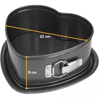 Moule coeur a fond amovible - BIRKMANN - EASY BAKING - Acier carbone - Anti adhésif - 26,5 x 25 x 9 cm