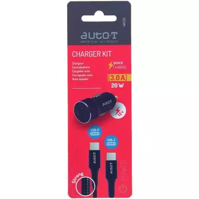 Kit chargeur auto - AUTO T - 540225 - USB-C - 20 W - 5 A