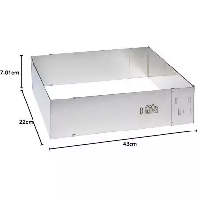Cadre de cuisson ajustable - BIRKMANN - EASY BAKING - Acier - 22 x 25 a 43 x 48 cm, H 7 cm