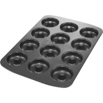 Plaque a cuisson pour donuts - BIRKMANN - EASY BAKING - Acier carbone - Anti adhésif - 12 moules - Ø7cm, 37 x 26 x 2 cm