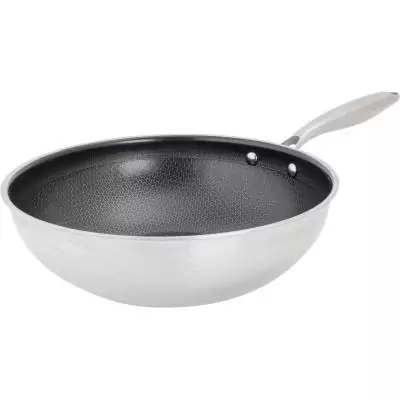 Wok - COSY & TRENDY - HEXAPRO - Acier inoxydable - Ø24 cm - Anti-adhésive - Tous feux dont induction