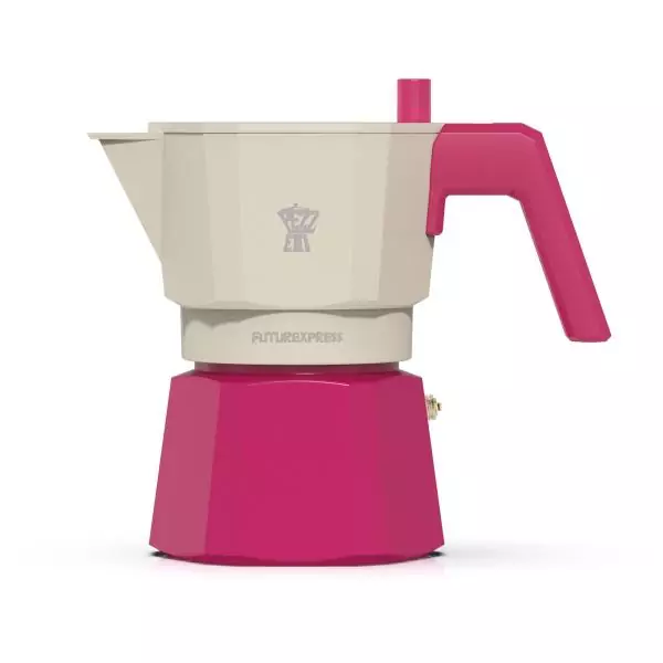 Cafetiere italienne - PEZZETTI - FUTUREXPRESS - Aluminium - 3 tasses - Fuschia