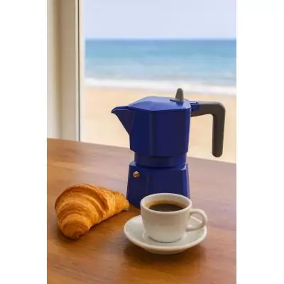 Cafetiere italienne - PEZZETTI - PENTAEXPRESS - Aluminium - 3 tasses - Bleu