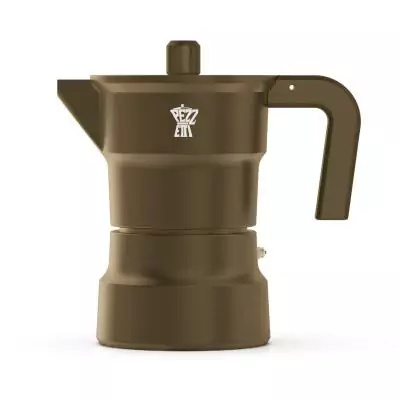 Cafetiere italienne - PEZZETTI - SOLIDEXPRESS - Aluminium - 3 tasses - Kaki