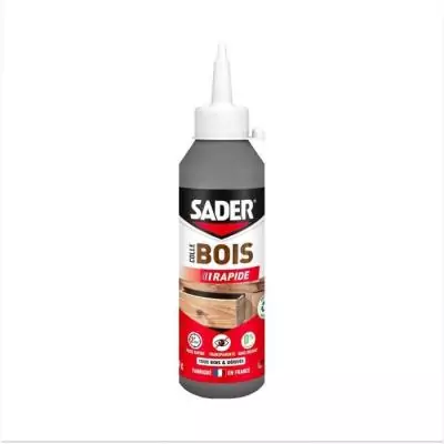 Colle bois - SADER - Prise rapide 2 min - Tous bois - Intérieur - Transparente apres séchage - Biberon 250 g