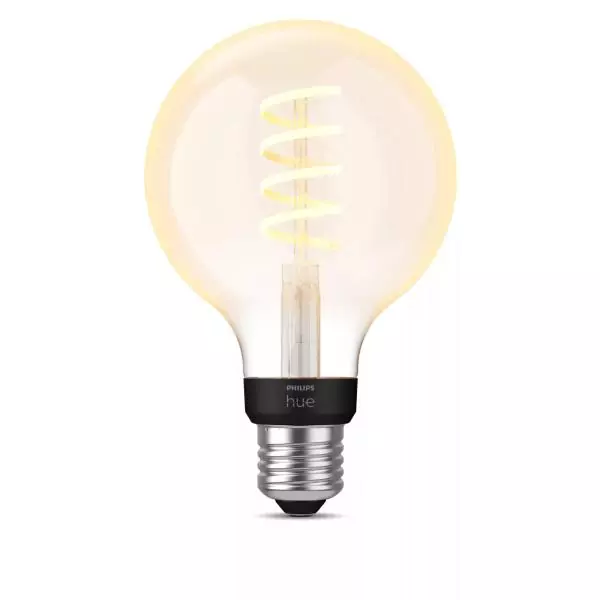 Philips Hue White Ambiance, ampoule LED connectée E27 Filament G93 Globe, Bluetooth, fonctionne avec Alexa, Google et Homekit