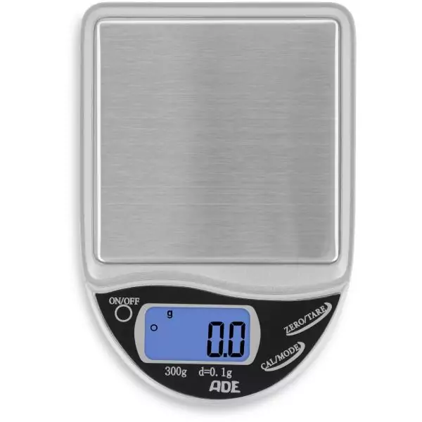 Balance de cuisine digitale - ADE - POCKET - Plastique ABS - De 0,1 a 300 Gr - Inclus 2 piles AAA