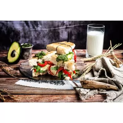 Couteau a pain- FORGED - KATAI - Acier VG10 - Manche en bois de racine - L 20,5 cm