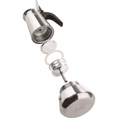 Cafetiere italienne - PEZZETTI - STEELEXPRESS - Acier inoxydable - 6 tasses - Tous feux dont induction - Bleu Indigo