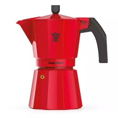 Cafetiere italienne - PEZZETTI - ITALEXPRESS - Aluminium - 3 tasses - Rouge