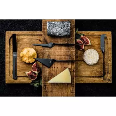 Coffret couteaux a fromages et beurre - STYLE DE VIE - Acier inoxydable - 6 pieces - Noir