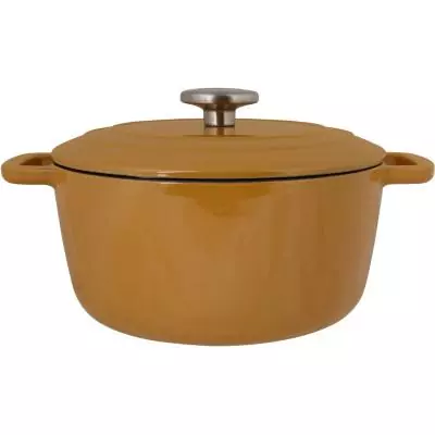 Cocotte avec couvercle - COSY & TRENDY - FONTESTIC - Fonte émaillée- Ø24 cm - 4,6 L - Tous feux dont induction - Ambre