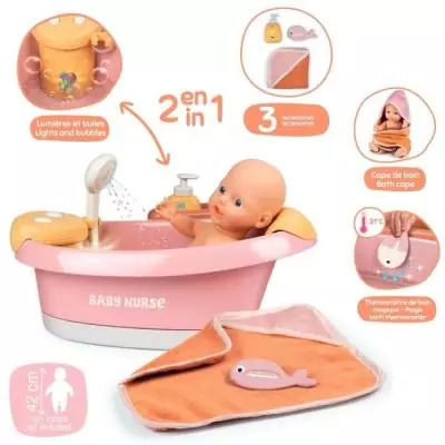 SMOBY - Baby Nurse - Baignoire balneo - des 3 ans SMOBY - Baby Nurse - Baignoire balneo - des 3 ans