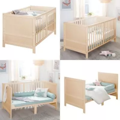 Lit bébé évolutif - 70 x 140 cm - ROBA - EASY SLEEP - Bois naturel