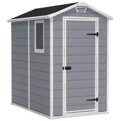 Abri de jardin 2,5 m² KETER Manor 46S, 192 x 130 x 198 cm - Abri résistant aux intempéries, Gris