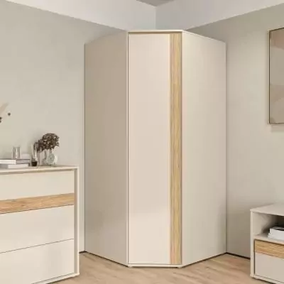 Armoire d'angle - WEXLIN - Décor Sable - 1 porte battante - L92,2 x P92,2 x H193,7 cm