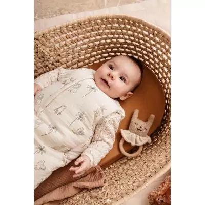 Mini douillette - CANDIDE - 55 cm - 0/3 mois - Blanc imprimé lange tigre