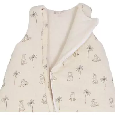 Douillette naissance - CANDIDE - 70 cm - 3/9 mois - Blanc imprimé lange tigre