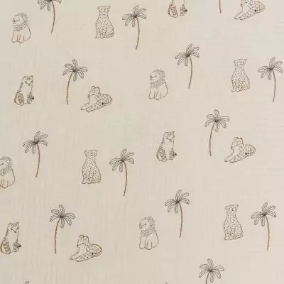 Douillette naissance - CANDIDE - 70 cm - 3/9 mois - Blanc imprimé lange tigre